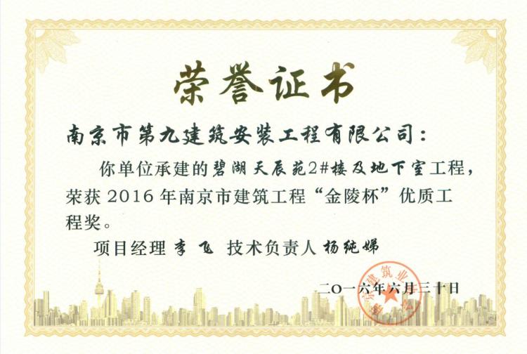 金陵杯-碧湖天辰1#楼-2016-第1张图片-南京九建